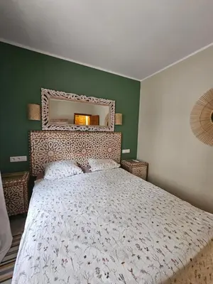 Cama o camas de una habitación en Vera Apartamento Perla Esmeralda