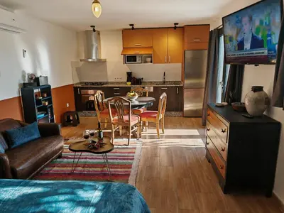 Una cocina o zona de cocina en Los Nopalitos 1 -Estudio chulísimo súper equipado a 3,5km de Carboneras