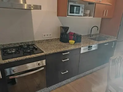 Una cocina o zona de cocina en Los Nopalitos 1 -Estudio chulísimo súper equipado a 3,5km de Carboneras