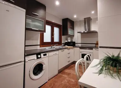 Una cocina o zona de cocina en Paseo de Almería Suites en pleno centro de Almería, 2 Hab