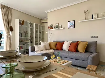 Zona de estar de Apartamento Completo con Preciosas Vistas a la Rambla