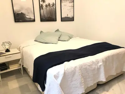 Cama o camas de una habitación en Playa Serena 2 habitaciones PRIMERA LINEA DE PLAYA Vista al Mar