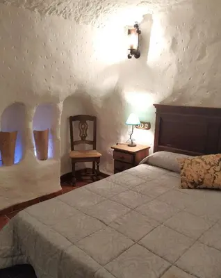 Cama o camas de una habitación en Casa Cueva, Cuevas del Emir