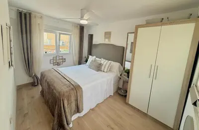 Cama o camas de una habitación en ATICO 4 con Terraza en Centro, Casco Histórico con Aire Acondicionado y Wifi