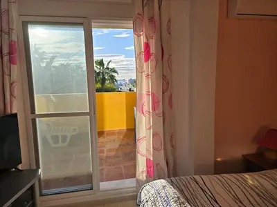 Cama o camas de una habitación en Casa Piña - zona naturista - FKK - sunny oasis with sea view