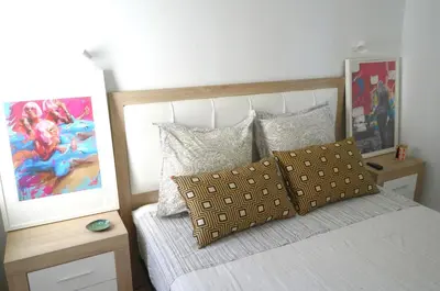 Cama o camas de una habitación en El nido marino - Pequeño chalet frente al mar