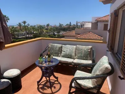 Zona de estar de Vistas Al Mar Frente a La Playa Front Line Sea Views