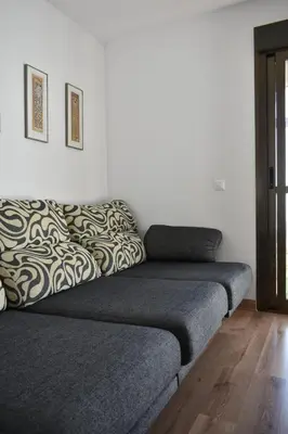 Zona de estar de Acogedor apartamento con terraza y vistas al mar