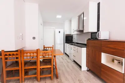 Una cocina o zona de cocina en Apartamento con terraza a pie de playa en Mojacar