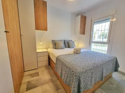 Cama o camas de una habitación en Apto PLAYA SOL y MAR, Retamar, Cabo de Gata