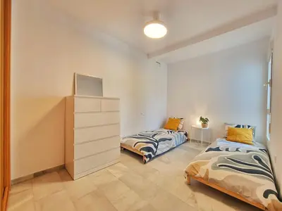 Cama o camas de una habitación en Apto PLAYA SOL y MAR, Retamar, Cabo de Gata