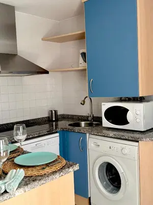 Una cocina o zona de cocina en Preciso atico con jacuzzi en Laguna Beach
