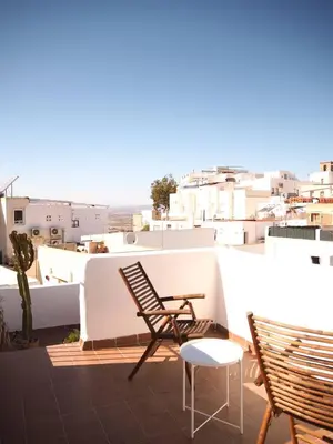 Un balcón o terraza de Casa Augustin, village house in Mojacar Pueblo