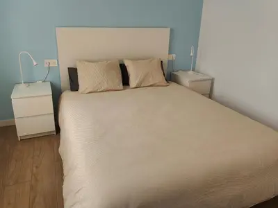 Cama o camas de una habitación en Apartamento La Casica Beach Poniente