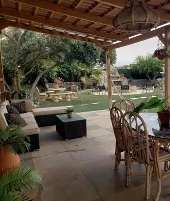 Jardín al aire libre en cortijo el pedregal