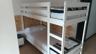 Cama o camas de una habitación en Hostel Elios