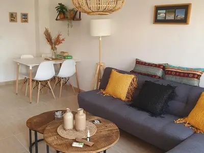Zona de estar de Casa acogedora cerca de la playa en San Juan de los Terreros - ES-376-9