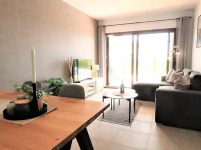 Zona de estar de Apartamento moderno en San Juan de los Terreros, cerca de la playa y piscina - ES-376-1