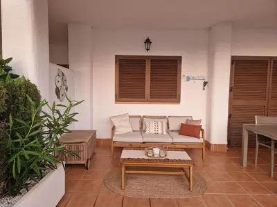 Zona de estar de Apartamento moderno en San Juan de los Terreros, cerca de la playa y piscina - ES-376-1