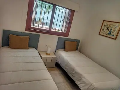 Cama o camas de una habitación en Encantador apartamento en San Juan de los Terreros - ES-376-31