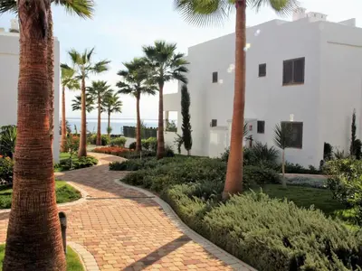 Jardín al aire libre en Encantador apartamento con piscina y jardín a 200m de la playa, San Juan de los Terreros - ES-376-20