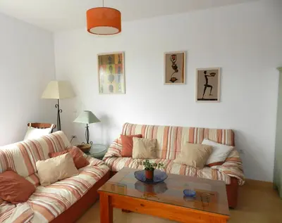 Zona de estar de Sunny&quite apartment in the beach