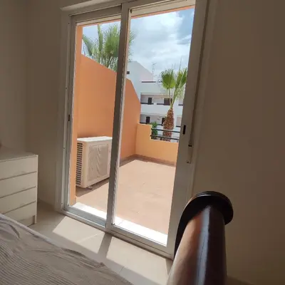 Cama o camas de una habitación en Apartamento Luminoso con terraza y parking privado - Vera Playa