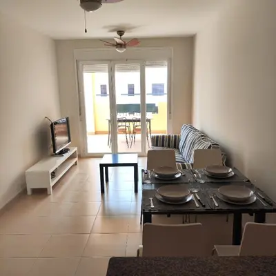 Zona de estar de Apartamento Luminoso con terraza y parking privado - Vera Playa