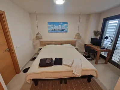 Cama o camas de una habitación en Apartamento cómodo en Pulpi con WiFi y vista al golf, cerca de la playa - ES-376-29
