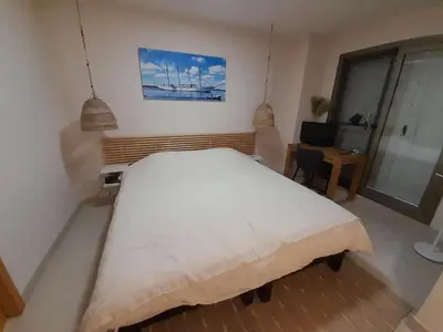Cama o camas de una habitación en Apartamento cómodo en Pulpi con WiFi y vista al golf, cerca de la playa - ES-376-29