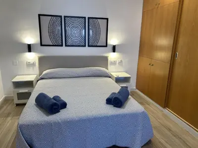 Cama o camas de una habitación en Marina Playa Apartamento