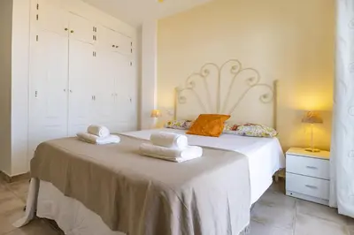 Cama o camas de una habitación en Terraza al Mar Mojacar