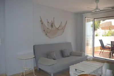Zona de estar de Mojácar - Apartamento con Terraza y Vistas al Mar y a la Montaña