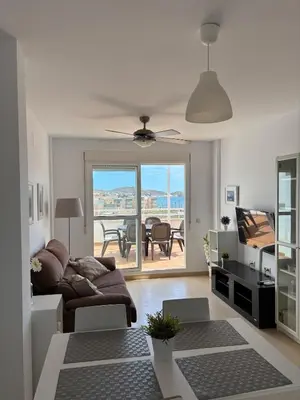 Zona de estar de Precioso apartamento con vistas al mar