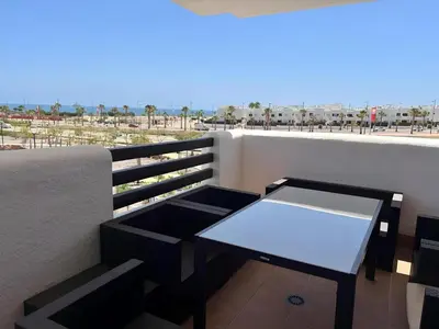 Un balcón o terraza de Apartamento de 3 habitaciones en San Juan, cerca de la playa, para 6 personas - ES-376-13