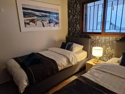 Cama o camas de una habitación en Encantador apartamento en San Juan de los Terreros con jardín y piscina comunitaria - ES-376-21