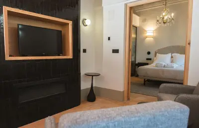 Cama o camas de una habitación en Hotel Boutique Casona de los Rebolledo