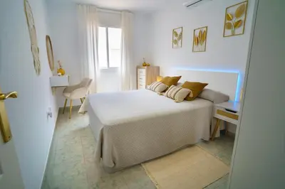 Cama o camas de una habitación en Casa Vera playa