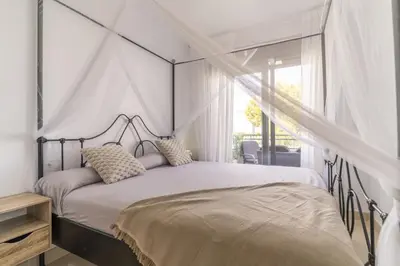 Cama o camas de una habitación en Garrucha Playa Piscina Wifi Parking Gratis