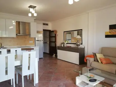 Una cocina o zona de cocina en Vera Playa, apartamento exclusivo frente a la playa
