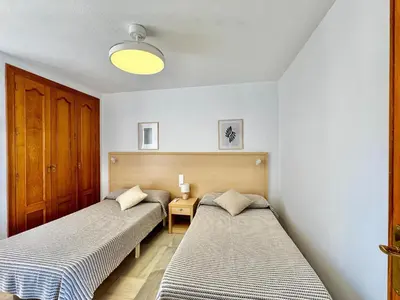 Cama o camas de una habitación en Apartment by Playa Serena & Golf Views