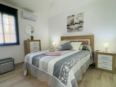 Cama o camas de una habitación en Grazaries 2 -Apartamento Playa Serena Roquetas-