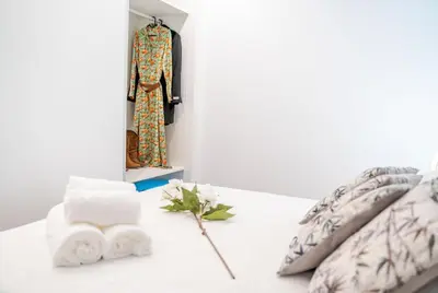 Cama o camas de una habitación en Expoholidays- Rueda Lopez con PARKING GRATIS 3A