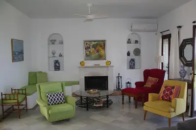 Zona de estar de Private seafront Villa in Almería with sea access