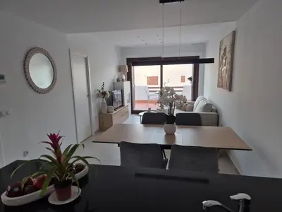 Zona de estar de Apartamento moderno y lujoso con aire acondicionado en San Juan de los Terreros - ES-376-42