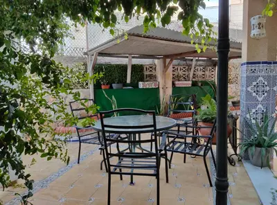 Jardín al aire libre en Casa en la playa