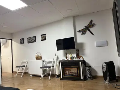 Una televisión o centro de entretenimiento en Loft Ohanes