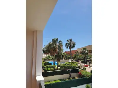 Jardín al aire libre en Seaside apartment in Vera with terrace