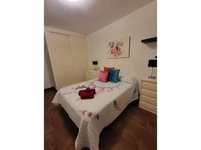 Cama o camas de una habitación en Apartment with large terrace in Almeria