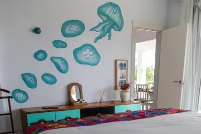 Cama o camas de una habitación en Vacation villa with sea views in Mojácar